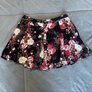 Flowy Floral Mini Skirt